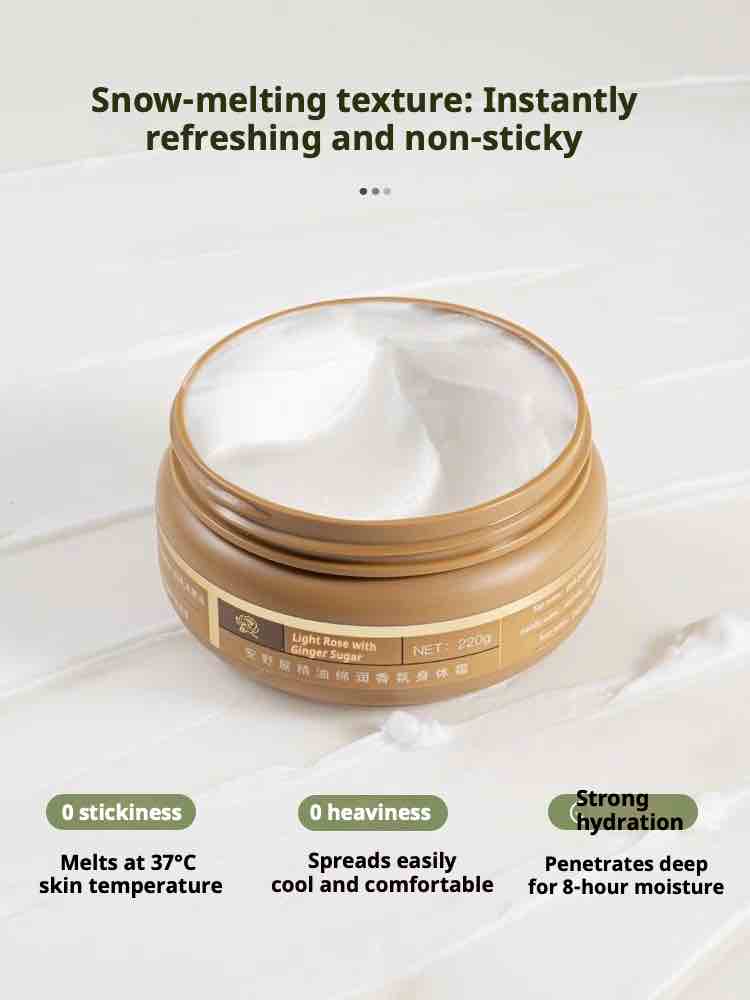 Experience Aarye Body Cream: snow-melting texture, non-sticky, and cool. Infused with botanical extract, and B5 enzyme, it provides 8-hour hydration and deep nourishment.