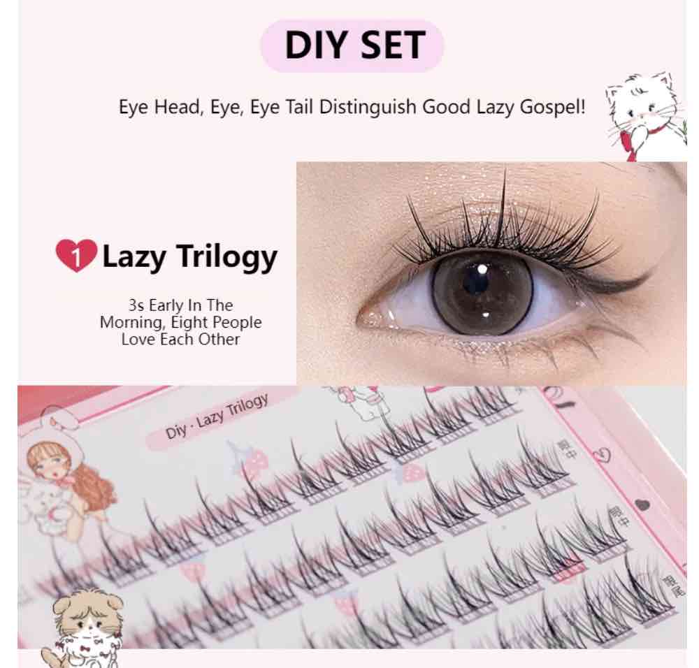 FLORTTE Mikko False Eyelashes are easy to apply with a split-cluster on-eye pattern, and the roots are made with a soft, soft stems to reduce the burden on the eyes.