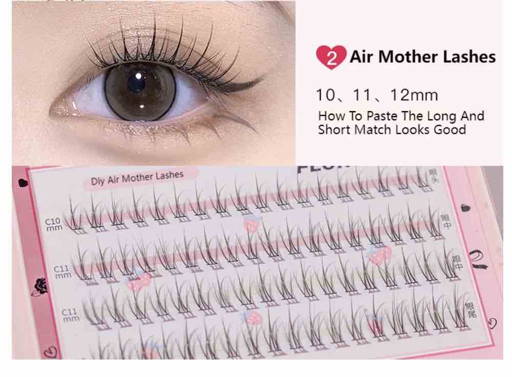 FLORTTE Mikko False Eyelashes are easy to apply with a split-cluster on-eye pattern, and the roots are made with a soft, soft stems to reduce the burden on the eyes.