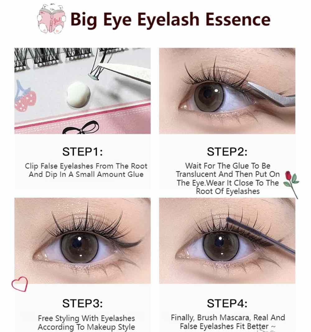 FLORTTE Mikko False Eyelashes are easy to apply with a split-cluster on-eye pattern, and the roots are made with a soft, soft stems to reduce the burden on the eyes.