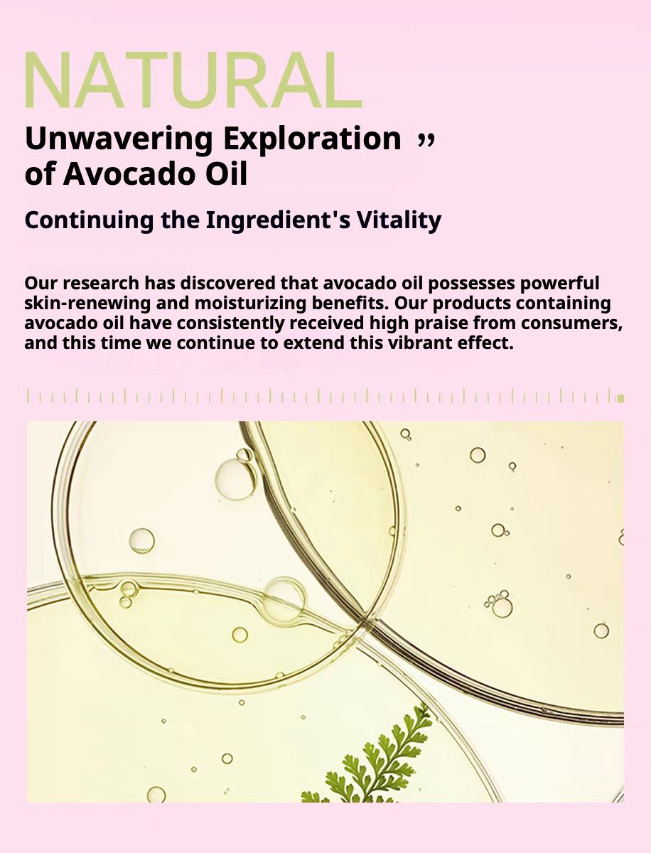 Mollytea Rockingzoo Hand Cream on pink background with avocado oil graphics and fern accent.