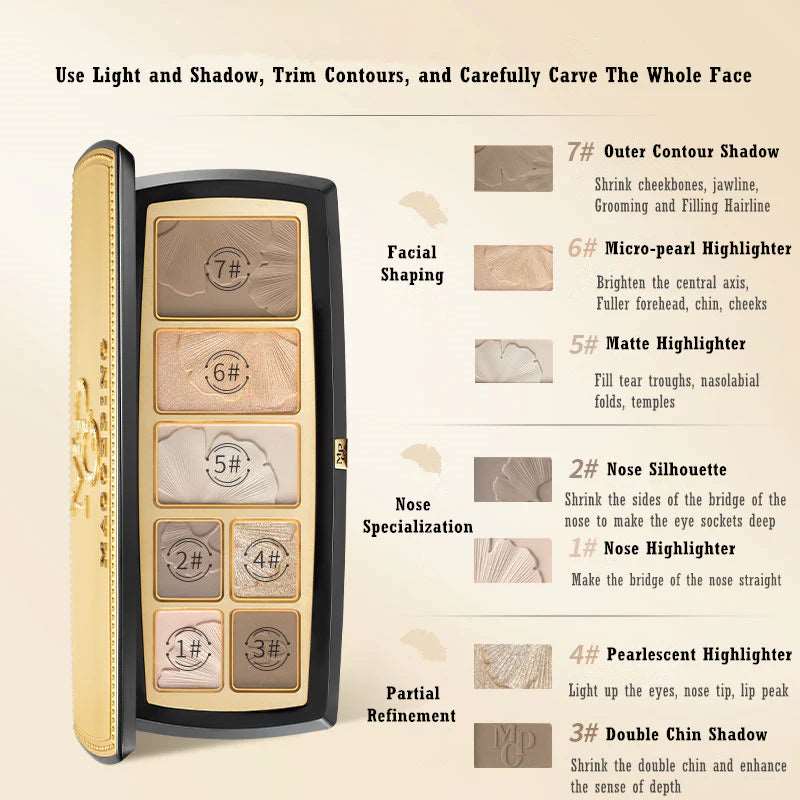 MAOGEPING Light Shadow Matte & Shimmer Contour Palette - Best Seasons Beauty