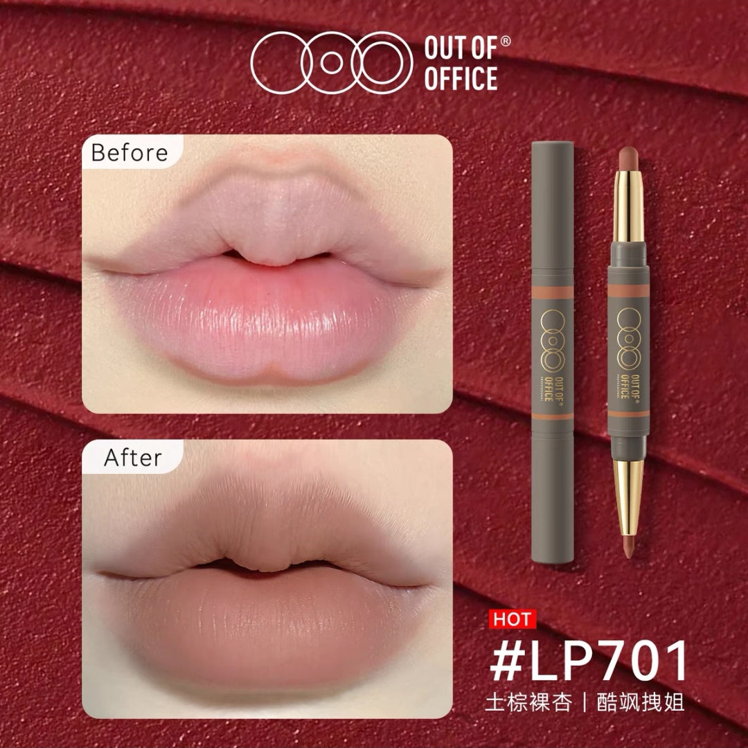 OUT-OF-OFFICE Double-Ended Lip Liner + Lipstick Pen