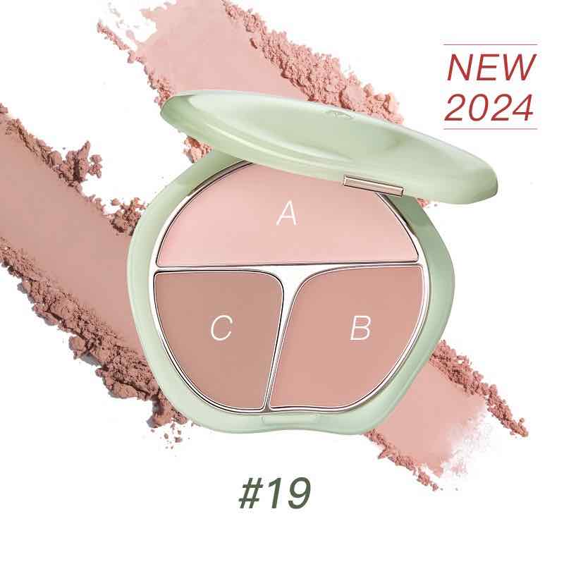 TIMAGE Green Jade Series Tri-Color Blusher Palette