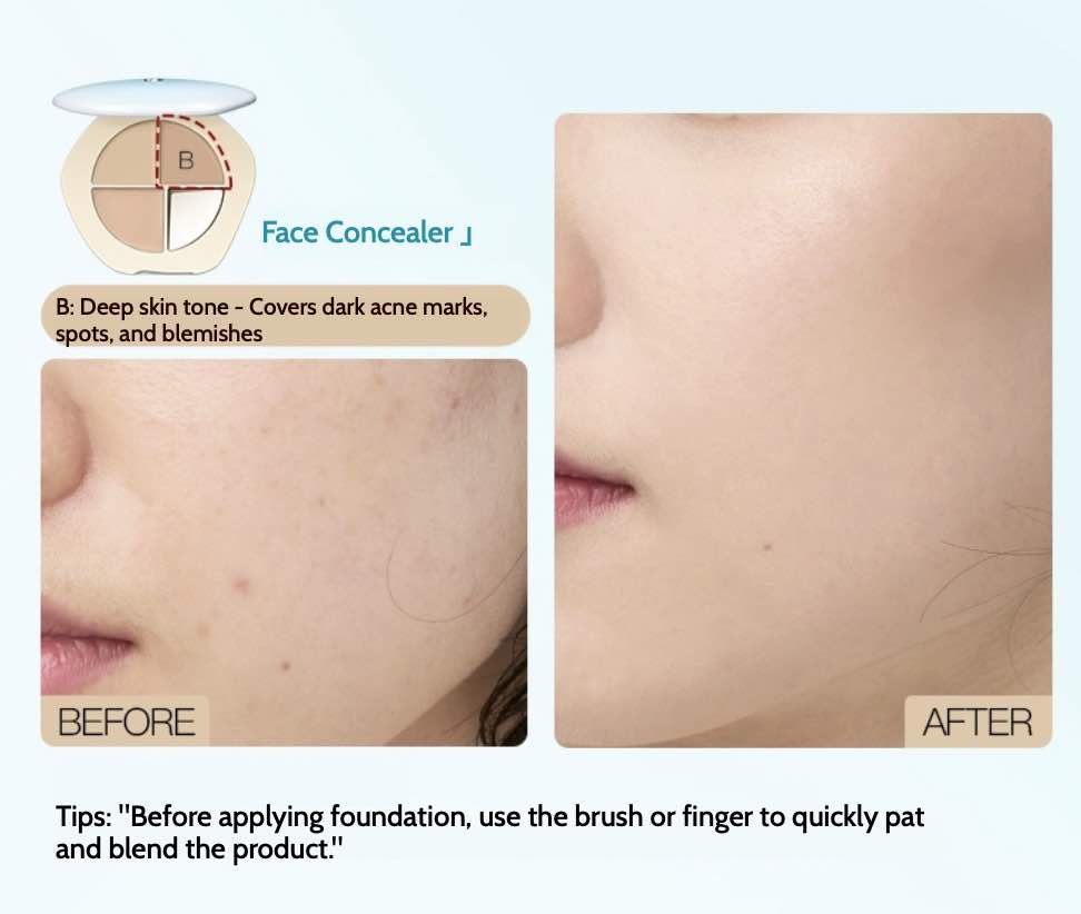 Timage 3-color Concealer Cream achieves flawless skin with this chocolate-textured concealer, covering dark circles, acne scars, and uneven tones. Long-lasting, 8-hour coverage with its sebum-absorbing formula that keeps your makeup fresh all day.