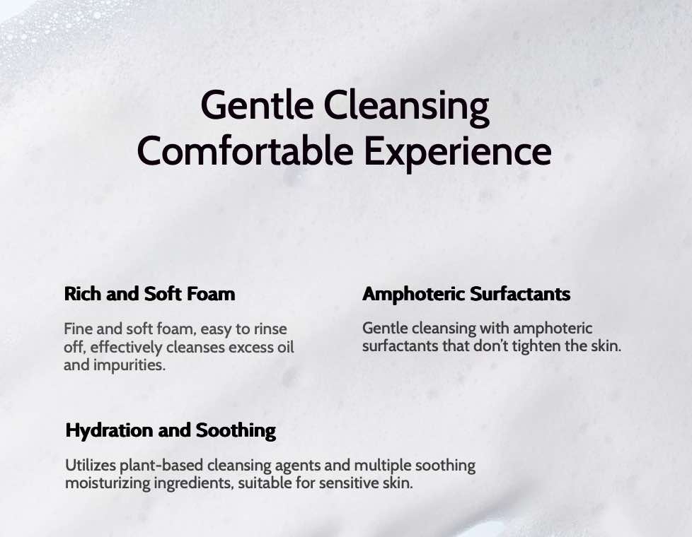 Zhiben soothing recovery foam cleanser gently cleanses the skin without irritating sensitive skin, while soothing, anti-inflammatory, and antioxidant ingredients help improve sensitivity and redness, making your skin healthier.