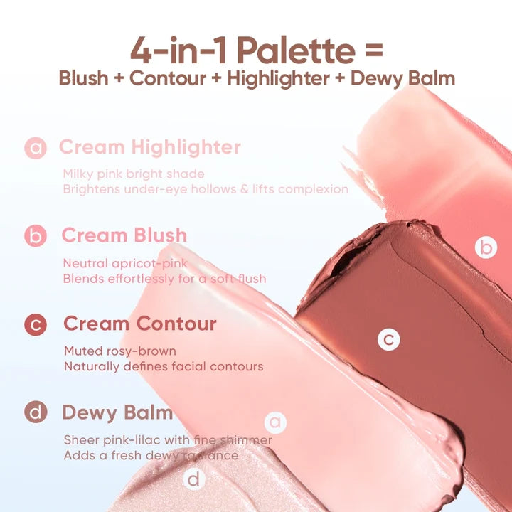 Judydoll 4 Color Blush Highlight Palette