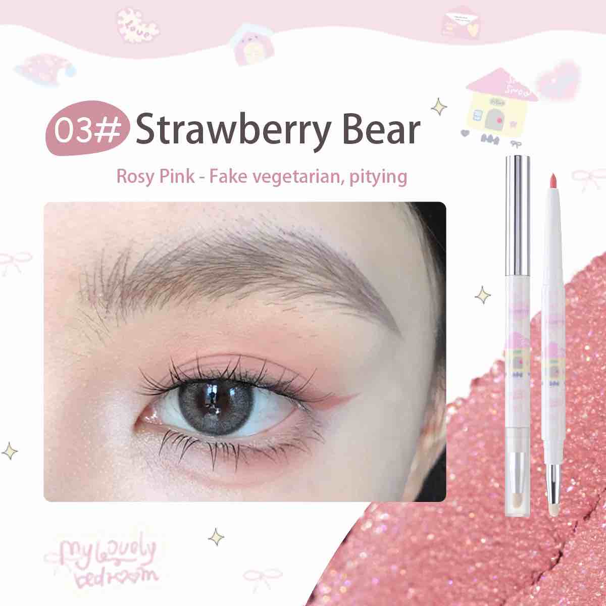 Flortte Bread Bear with Me Double Ends Gel Eyeliner