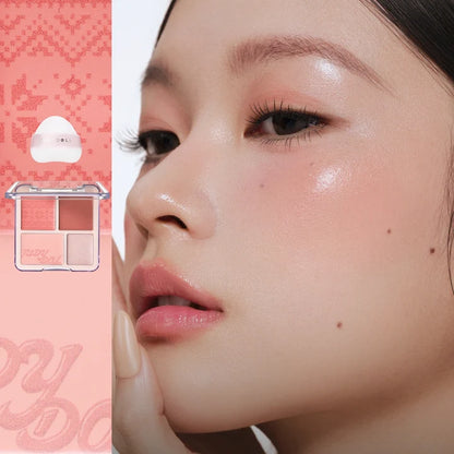 Judydoll 4 Color Blush Highlight Palette
