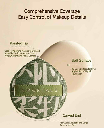 AMORTALS 100% Perfect Makeup Puff features skin-friendly, soft waxy 4mm thick rubycell material that ensures no waste of liquid foundation, making it easy to achieve a flawless base makeup.