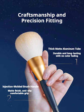 The Amortals Big Dipper 12 Makeup Brushes set includes brushes for eyeshadow, blusher, highlighter, and more. It comes with a starry night brush holder and a portable leather pouch. Perfect for flawless makeup on the go!