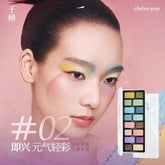 Cheeryep Qianyan 16-Color Eye Shadow Palette offers stunning shades in matte, shimmer, satin, and metallic finishes. Create versatile, captivating eye looks with finely milled, highly pigmented colors.