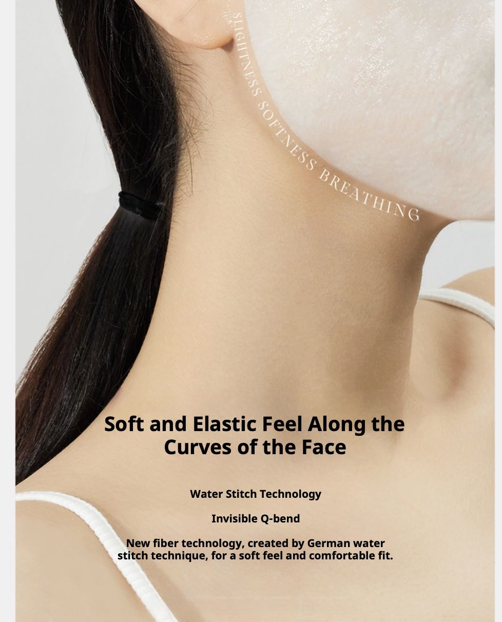 DAISY SKY White Dew Essential Oil Facial Mask shown on a model&