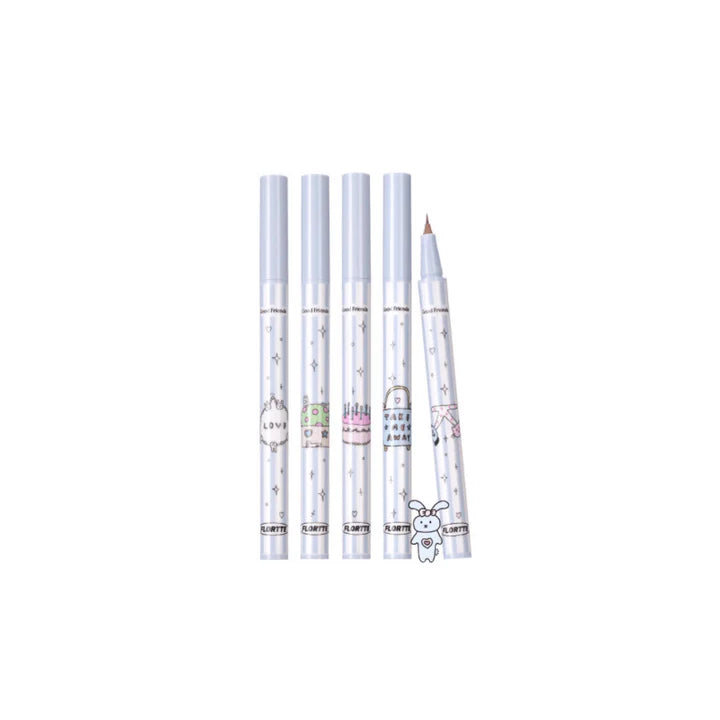 Flortte Rotatable Eyeliner offers precise 0.005mm hairlike strokes that tilts 15 degrees to fit different eye shapes and uses, delivering long-lasting, waterproof, and smudge-proof results.