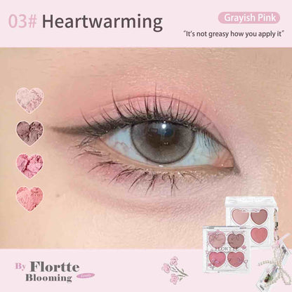 &quot;Flortte Love Yourself 4-Color Eyeshadow Palette shade 03 heartwarming, grayish pink, it’s not greasy how you apply it