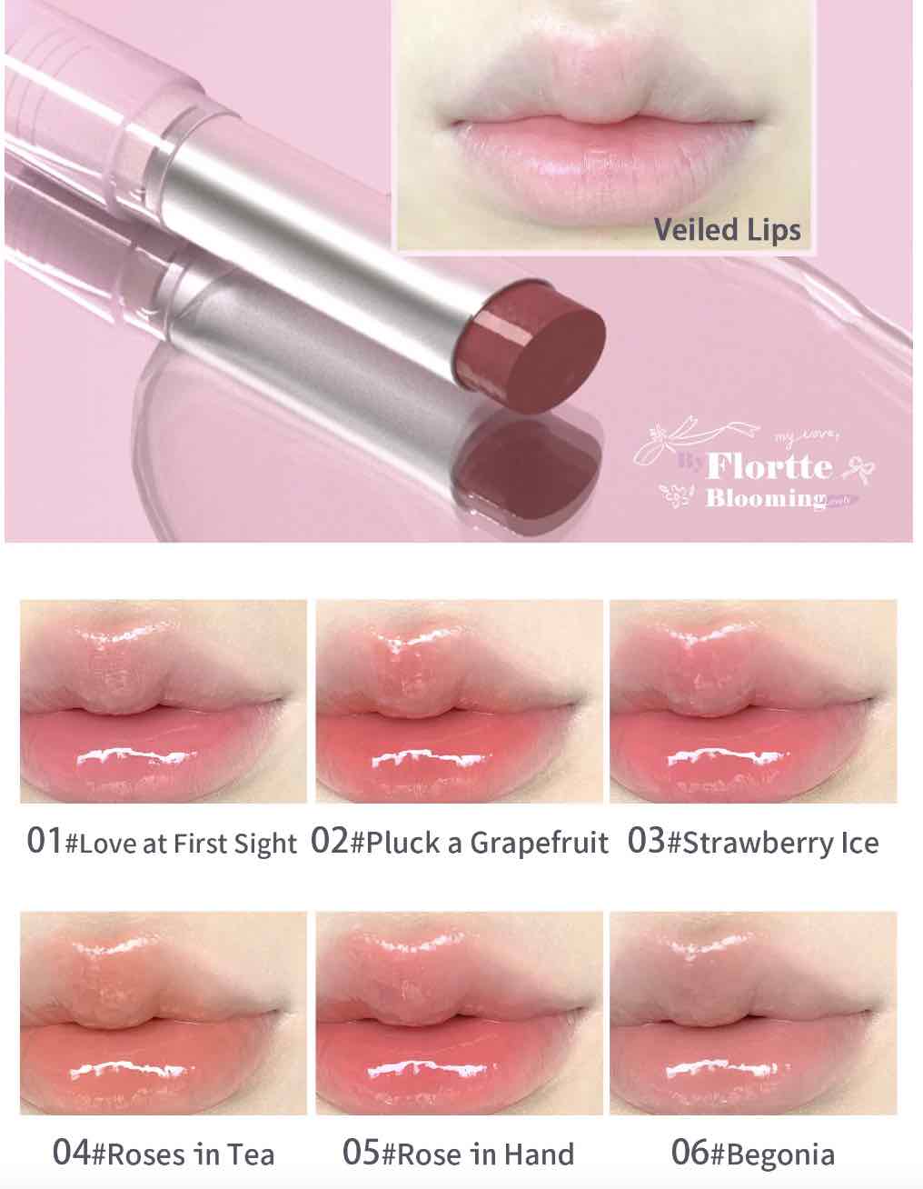 Flortte Love Yourself Non-Stick Lip Gloss offers a high-shine, non-sticky finish with vibrant, long-lasting color and moisturizing ingredients for smooth, hydrated lips all day.
