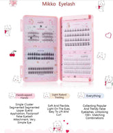 FLORTTE Mikko False Eyelashes are easy to apply with a split-cluster on-eye pattern, and the roots are made with a soft, soft stems to reduce the burden on the eyes.