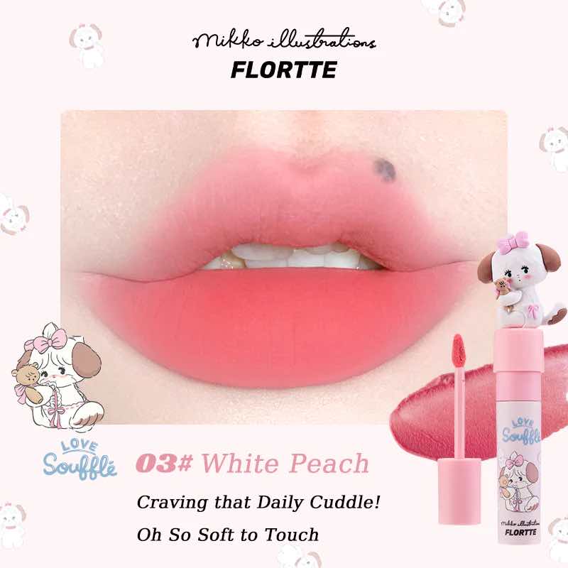 FLORTTE Mikko Lip Cream delivers a velvety matte finish with high pigmentation, long-lasting color, and a lightweight, hydrating texture that resists fading and smudging.