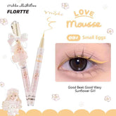 Flortte X Mikko small eggs Waterproof Liquid Eyeliner, Bright yellow Shade with Precision Brush Tip, Ideal for Creating bright Eye Looks, with Cute Pendant