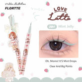 Flortte X Mikko mint jelly Waterproof Liquid Eyeliner, mint green Shade for Soft and Unique Eye Makeup, Featuring a Fine Brush Tip and Decorative Pendant.