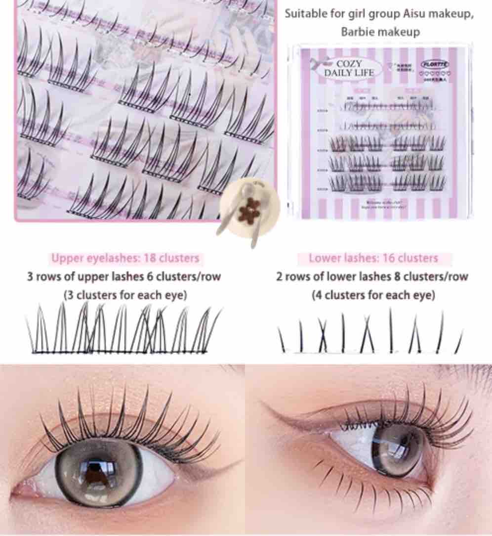 Achieve a mesmerizing eyelash look with Flortte Segmented Self-Adhesive Glue-Free False Eyelash that add volume to natural lashes. Comes with a built-in adhesive, ensuring easy and mess-free application.