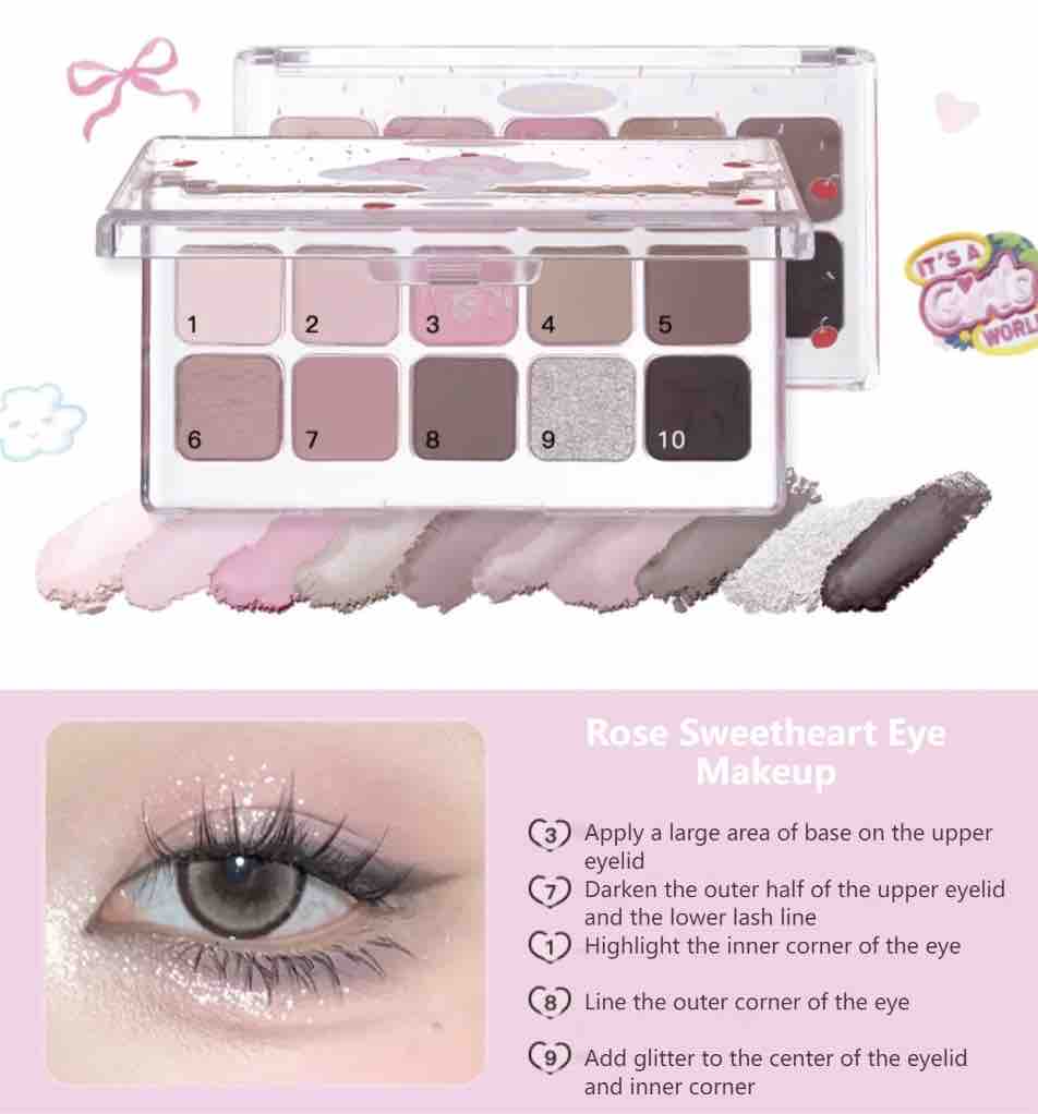 Flortte Wackky 10 Colors Eyeshadow Palette