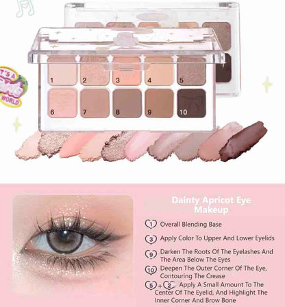 Flortte Wackky 10 Colors Eyeshadow Palette