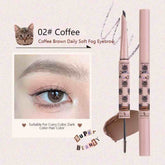 Flortte double-headed Eyebrow Pencil Brow Mascara suitable for curry color, dark hair color.