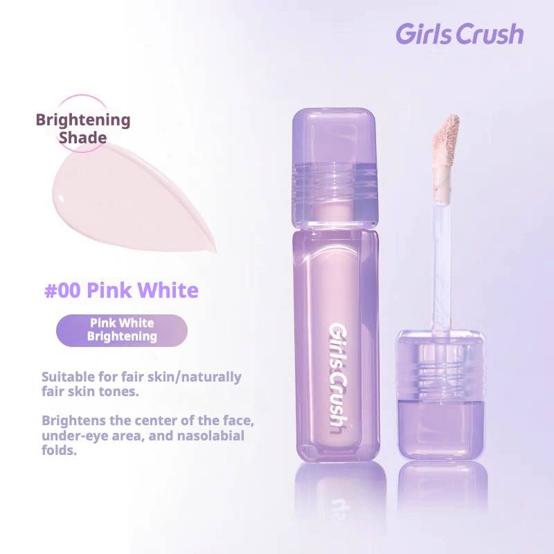 Girls Crush Watery Velvet Liquid Concealer offers lightweight, moisturizing coverage with a smooth, water-velvet texture. Designed for dry skin, it blends seamlessly for a natural, radiant finish.