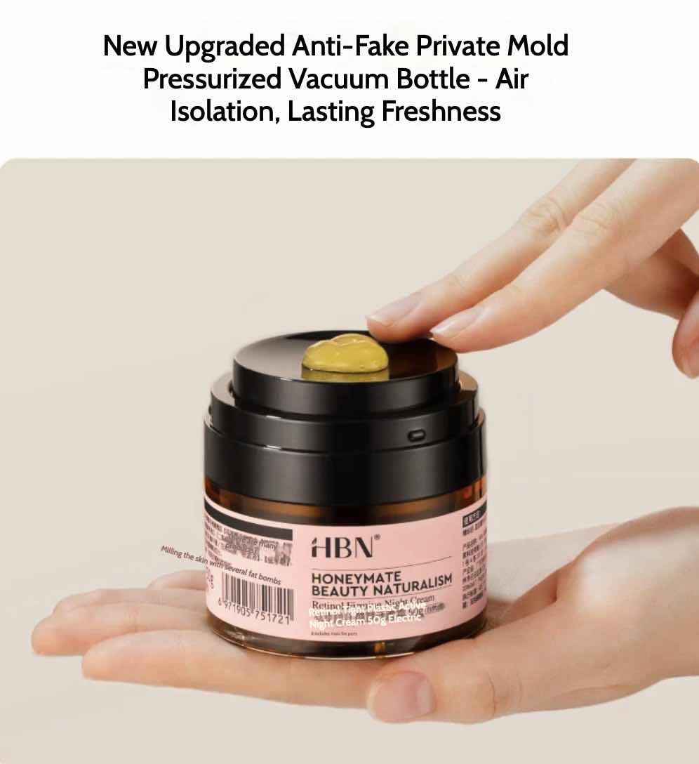 Experience the breakthrough power of HBN Double Retinol Firming Anti-aging Night Cream. This advanced formula reduces fine lines, enhances skin elasticity, and delivers a firm, youthful complexion. 