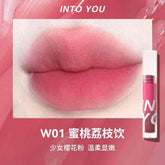 INTO YOU Watery Mist Lipgloss offers a lightweight, long-lasting matte finish with a moisturizing, non-sticky formula. Perfect for a vibrant, hydrated lips that transforms from glossy to matte.