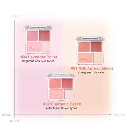 how to choose the Judydoll 4 Color Blush &amp; Highlight Palette according to your skin tone