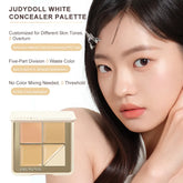 Judydoll White Concealer Palette - Customized for different skin tones, five-part division with zero color waste, perfect for all facial imperfections