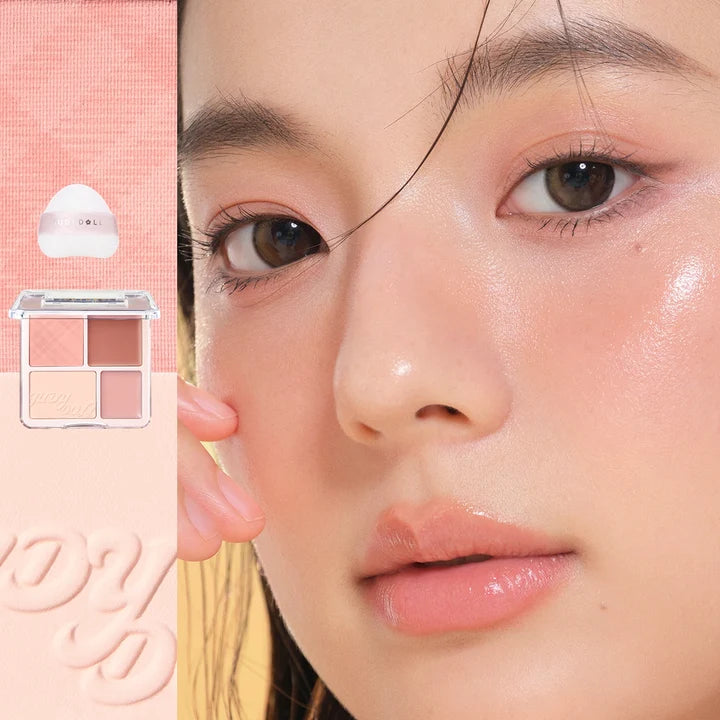 Judydoll 4 Color Blush Highlight Palette
