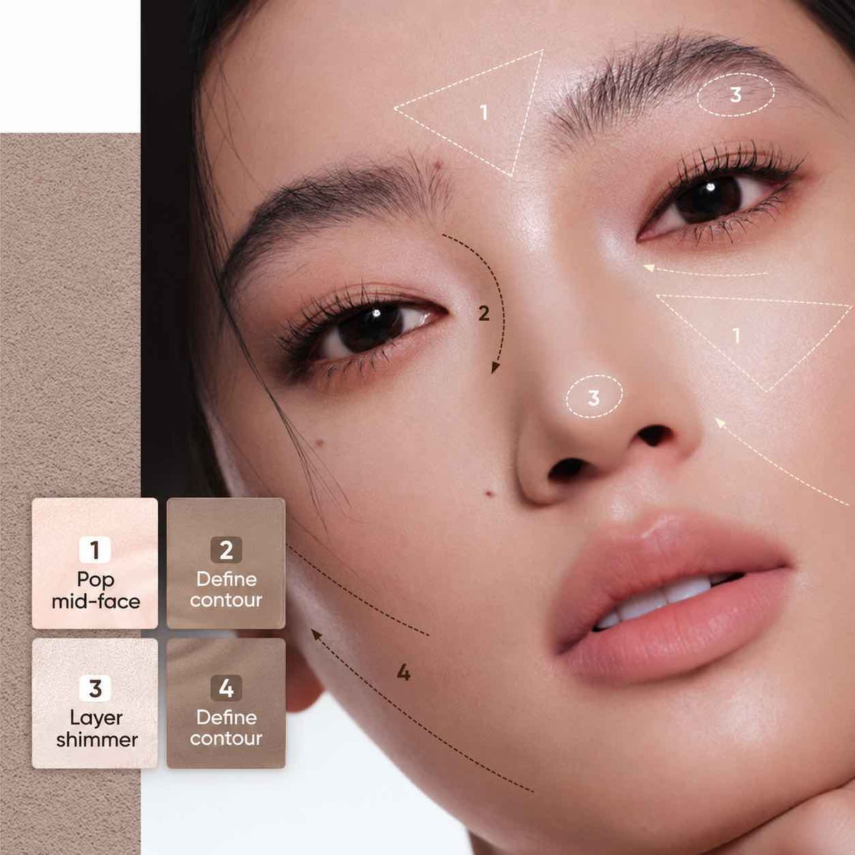 Judydoll 2 IN 1 Highlighter Contour Palette