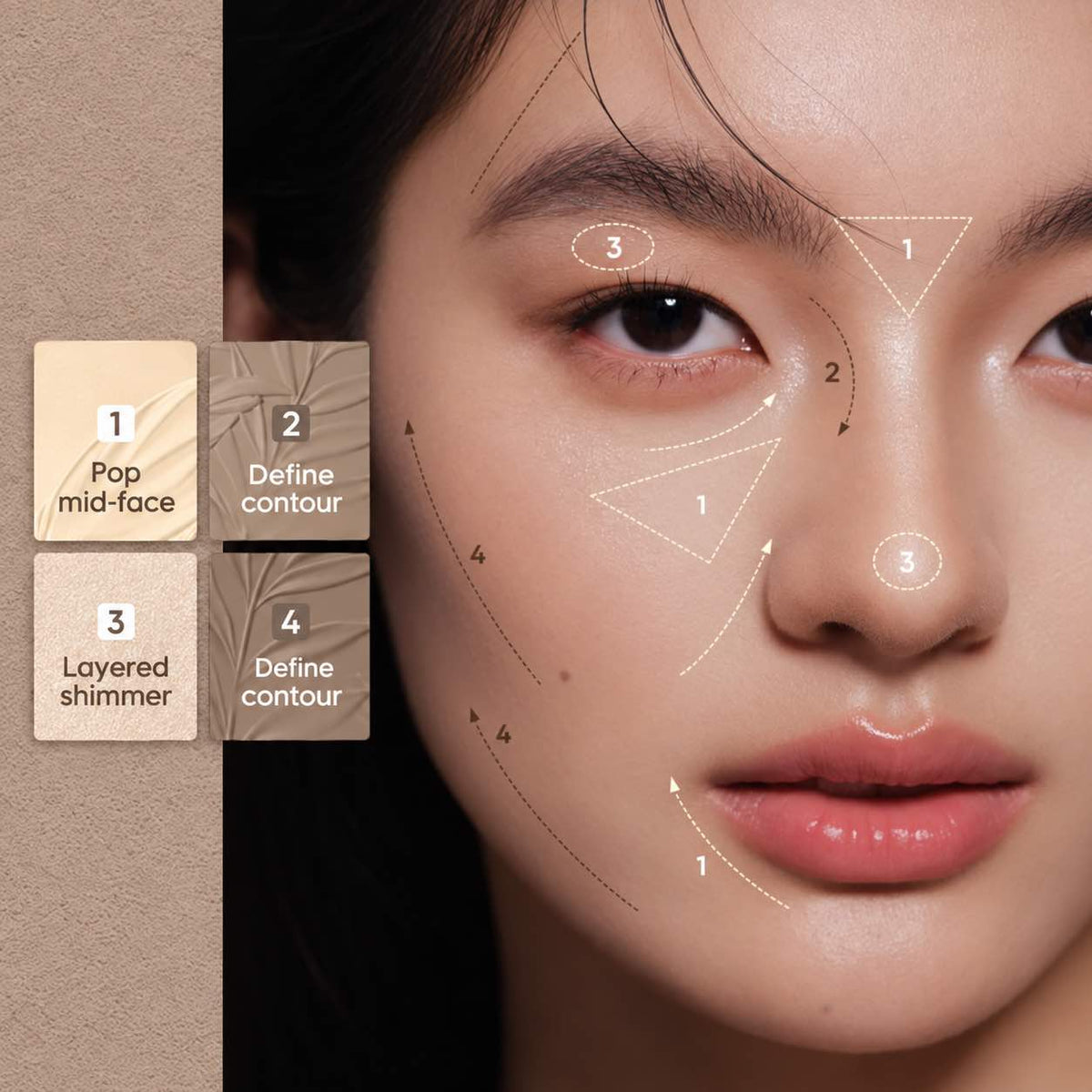Judydoll 2 IN 1 Highlighter Contour Palette