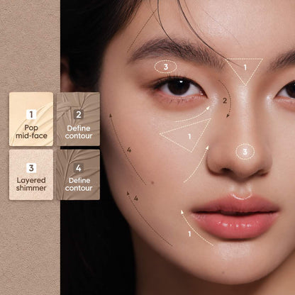 Judydoll 2 IN 1 Highlighter Contour Palette