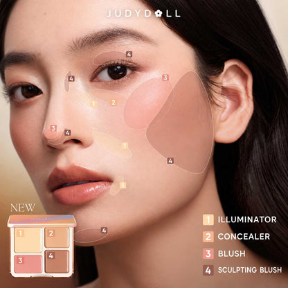Judydoll 2 IN 1 Highlighter Contour Palette