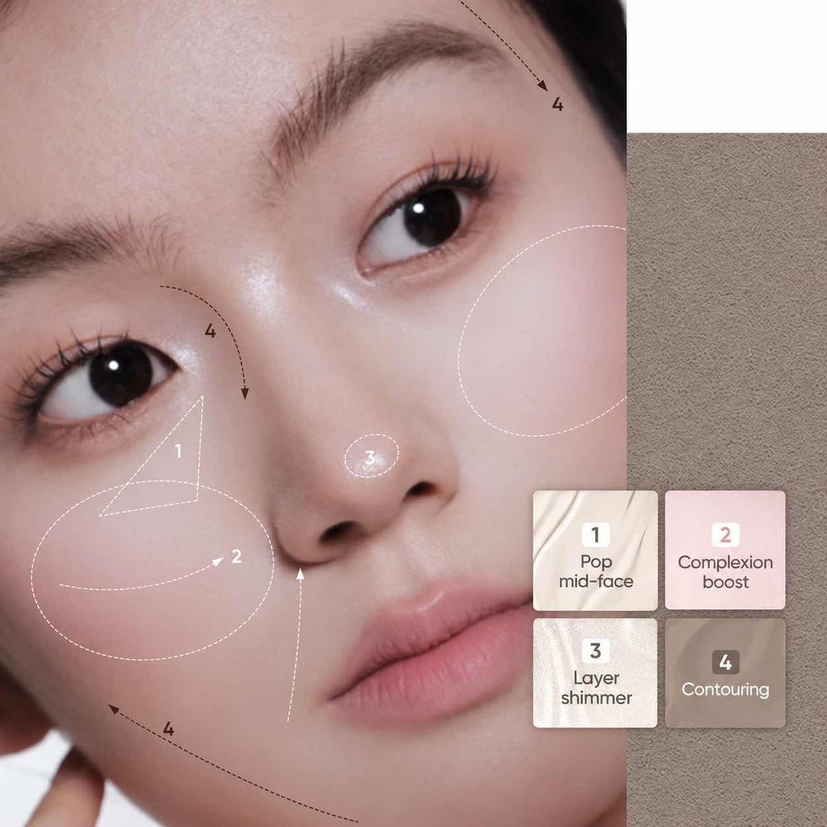 Judydoll 2 IN 1 Highlighter Contour Palette