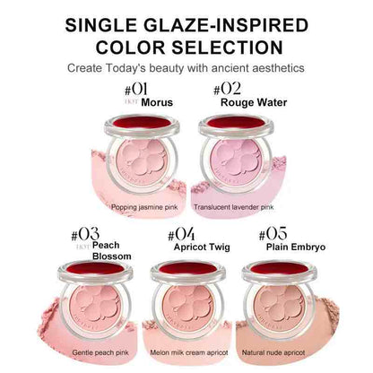  Judydoll Glazed Blush Powder, Multi-shaped powder matrix for a soft-focus, apply makeup for an instant skin-blurring effect