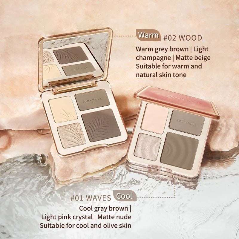 Judydoll 2 IN 1 Highlighter Contour Palette is suitable for all skin tones to create flawless makeup looks