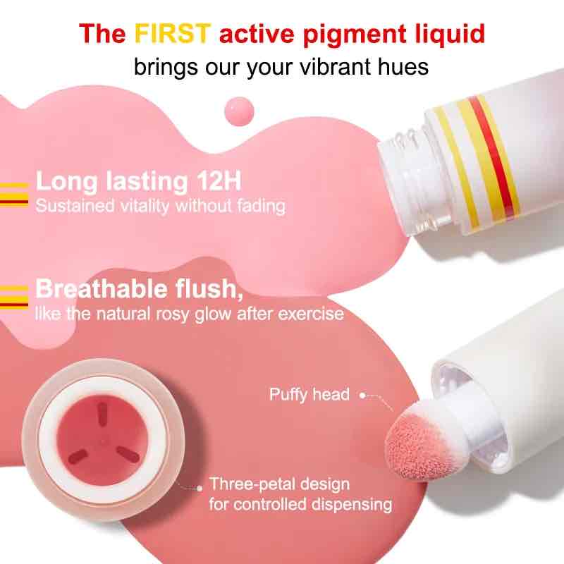 Judydoll Sport Chic Liquid Blush, the first active pigment liquid, brings your vibrant hues,
Long lasting 12 hours, sustained vitality without fading
