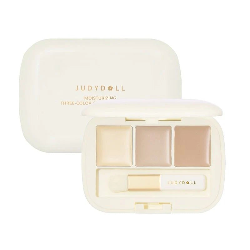 "Judydoll Three-Shades Concealer Palette: customizable coverage with three blendable shades to effortlessly conceal imperfections and achieve a flawless complexion."
