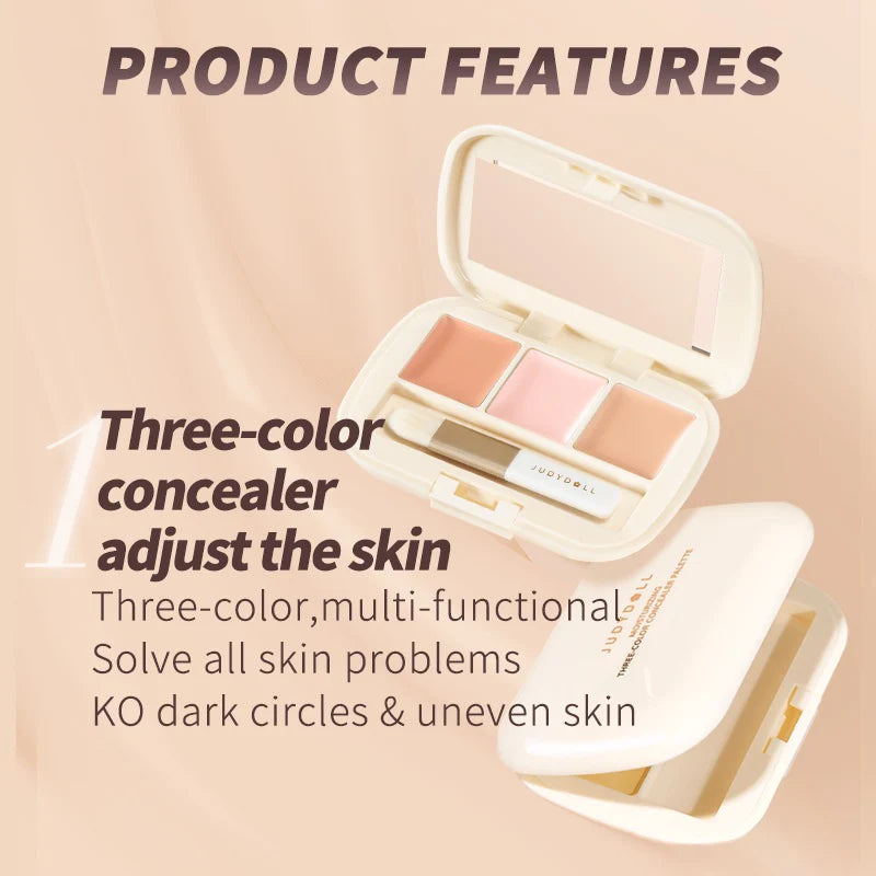 Judydoll Three-Shades Concealer Palette 3 colors, multi-functional, solve all skin problems