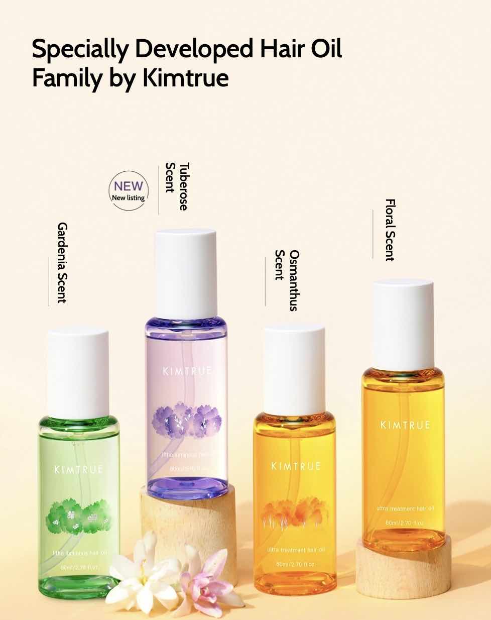 Kimtrue Ultra Treatment Hair Oil smooths frizz, repairs damaged hair, and adds shine with its lightweight, non-greasy formula. It nourishes and protects hair, leaving it soft, manageable, and bouncy. Suitable for all hair types.