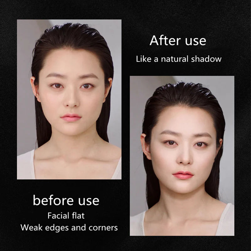 Maogeping 3D Highlighting Shading Powder achieves a sculpted, natural look with this multi-effect contouring powder. Cool gray-brown tones blend seamlessly into the skin, perfect for all skill levels.