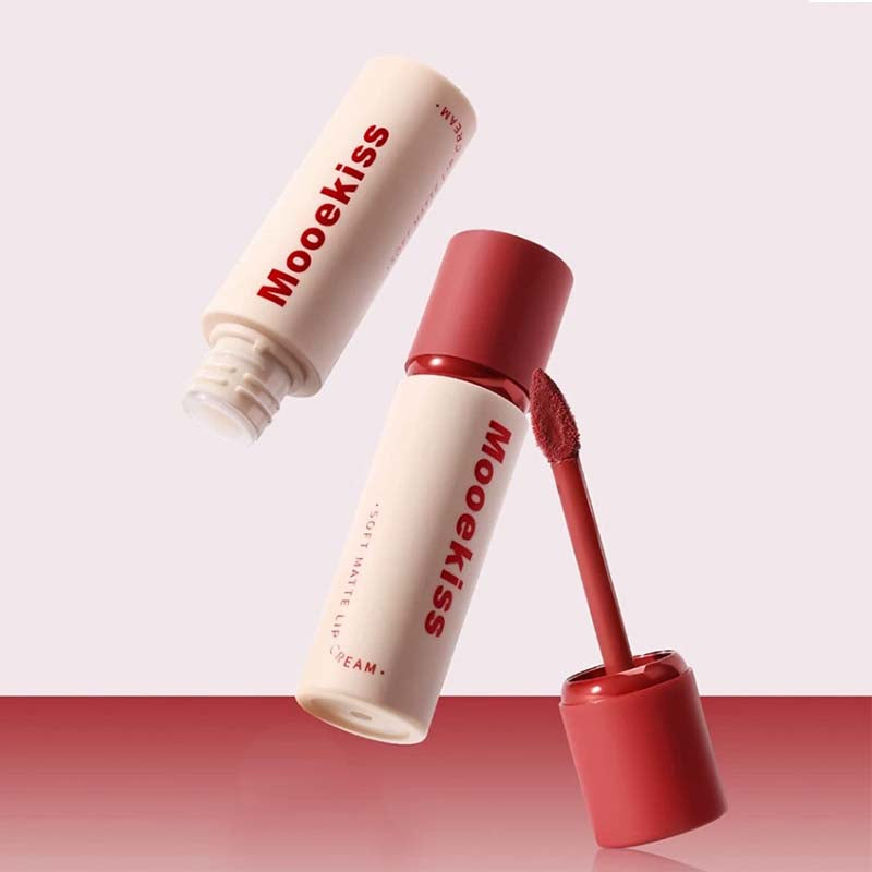 Mooekiss Misty Soft Lip Cream, displayed in sleek packaging