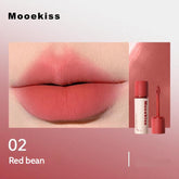 Mooekiss Soft Lip Cream 02 in soft red color, matte finish, swatched on lips