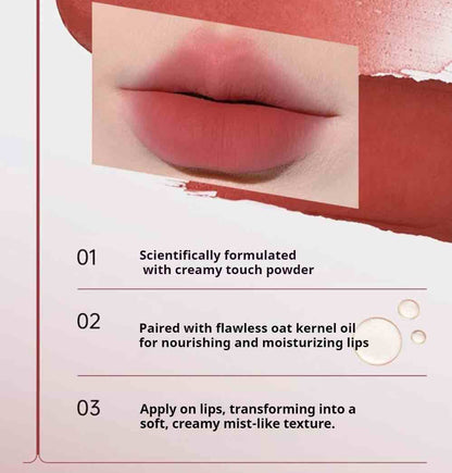 Mooekiss Soft Lip Cream contains gluten-free natural oat kernel oil to moisturize lips