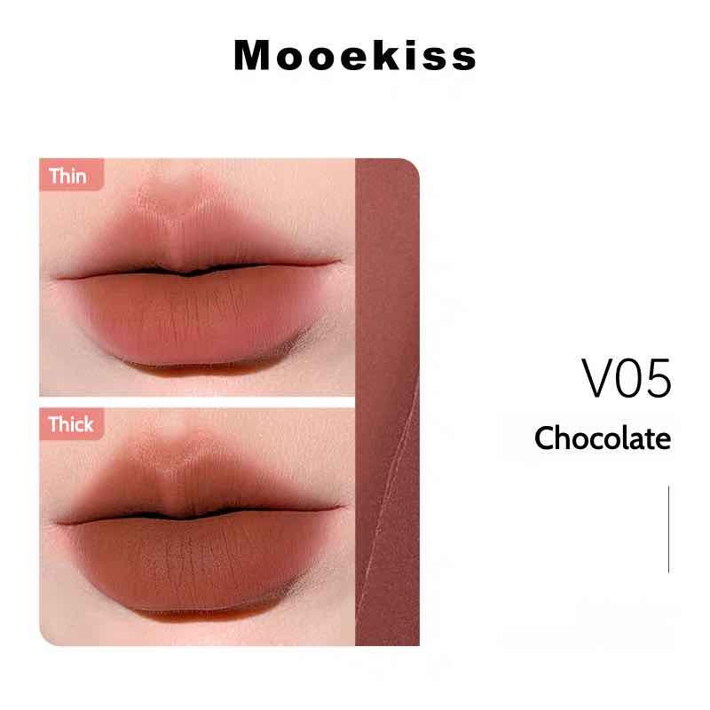 Mooekiss Soft Lip Cream v05 in American nude style, suitable for warm skin tones.
